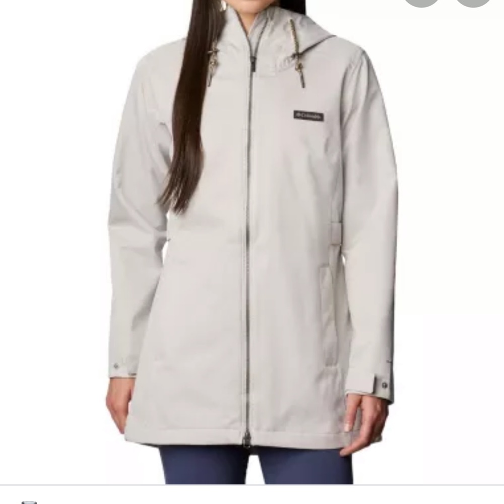 Taupe, brand new Columbia rain jacket